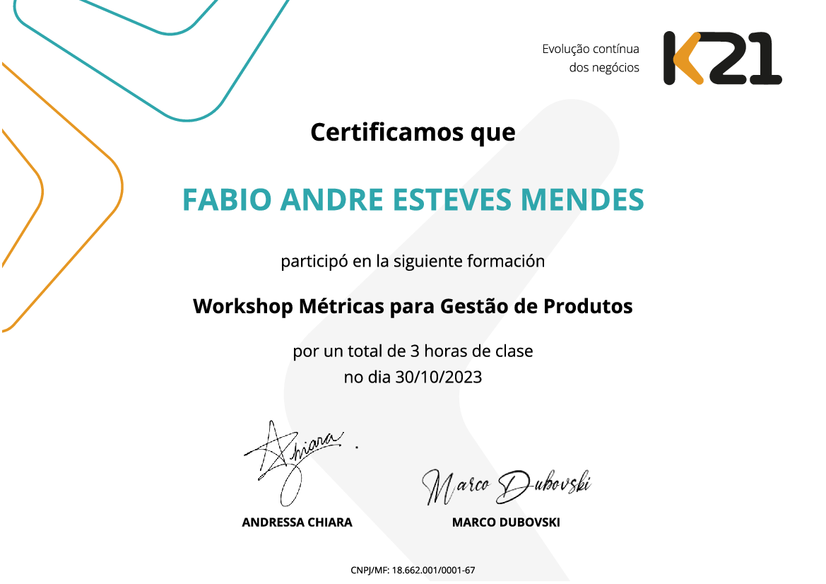 Certificado K21